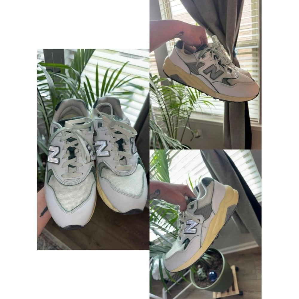 New Balance 580 Cream Sage Yellow Retro Runner Sneakers Mens 9 MT580RCA